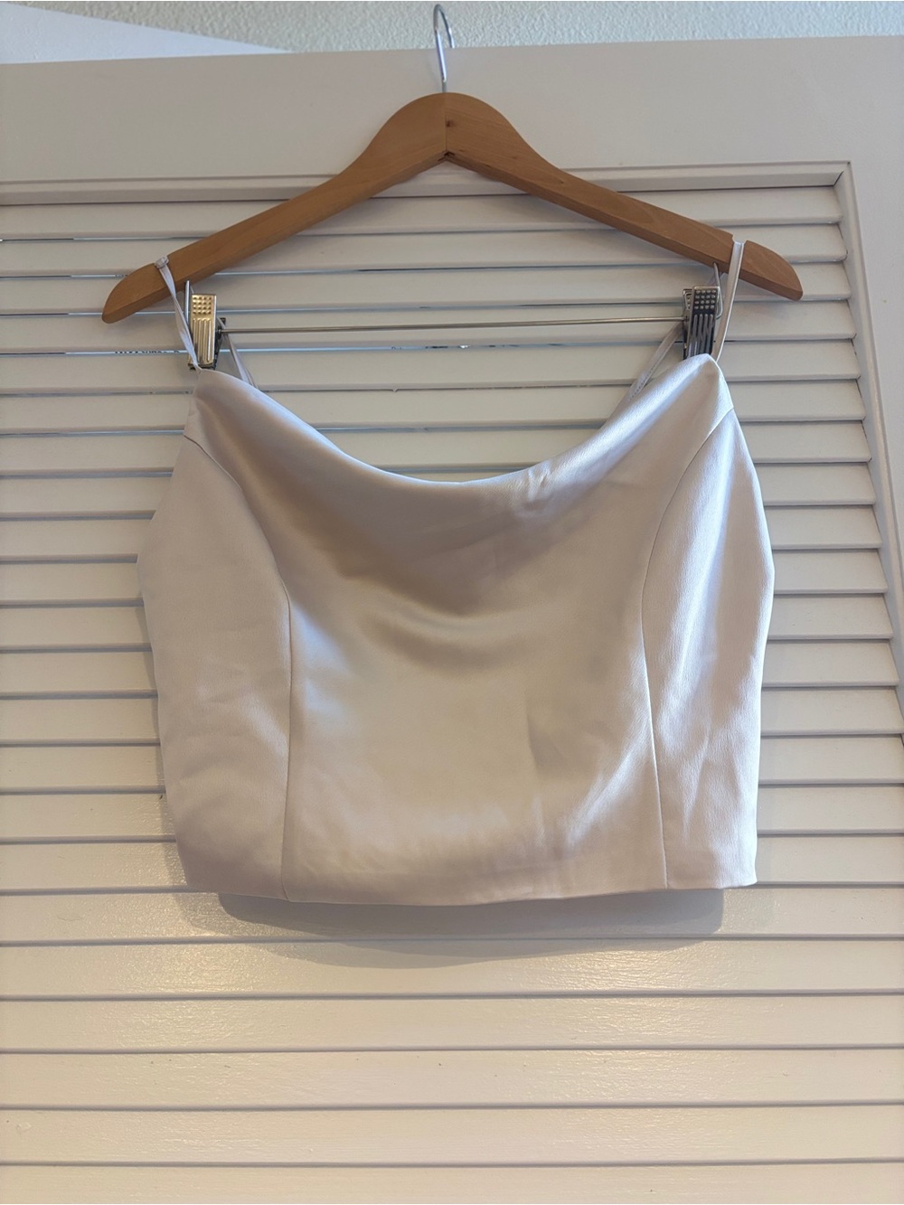 Dynamite Cream Satin Crop Top